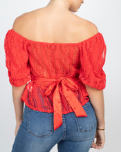 Load image into Gallery viewer, Lace off shoulder Top